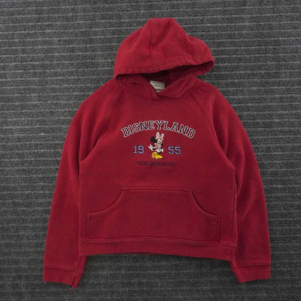 Disneyland Resort Hoodie Kids XL Red Minnie Mouse Embroidered Pullover